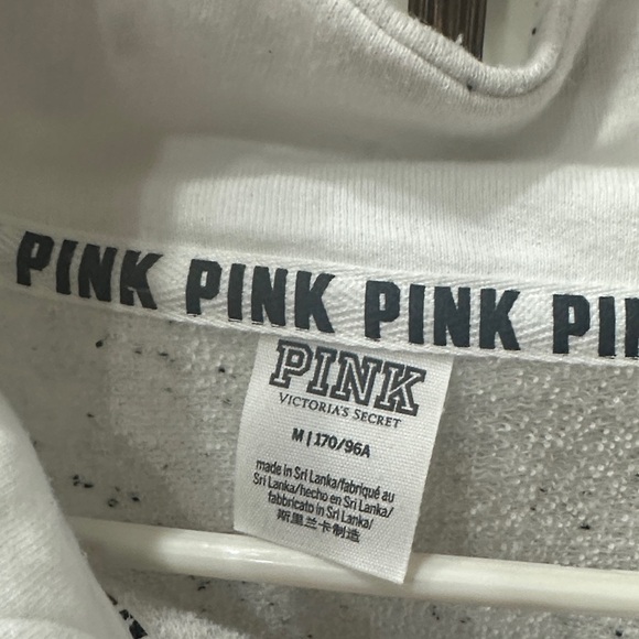 PINK Victoria's Secret Woman’s Black and Gray Zip-Up Sweatshirt Medium - Picture 3 of 6